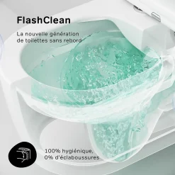 Wc Suspendu|Am.Pm Europe WC suspendu céramique sans bride cuvette WC suspendu sans bord FlashClean abattant amov. frein chute softclose blanc AM.PM Func