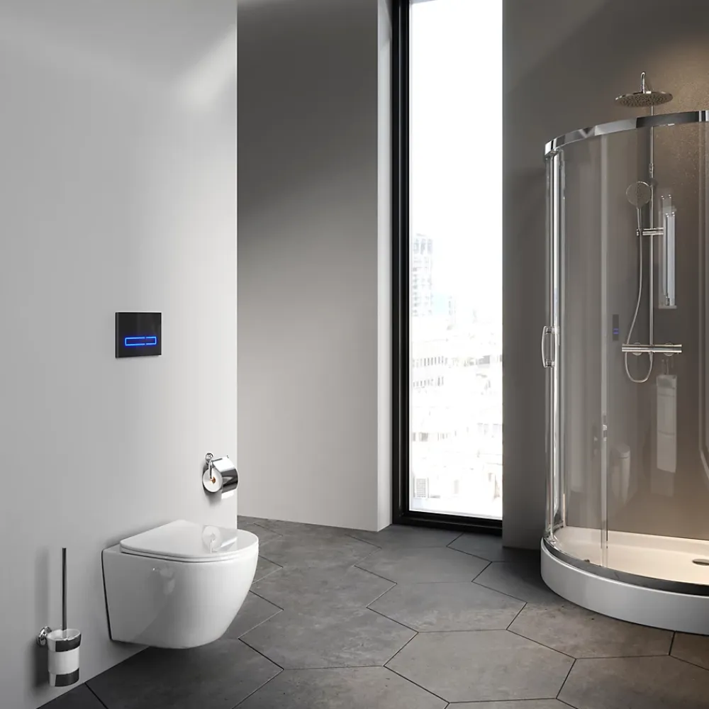 Wc Suspendu|Am.Pm Europe WC suspendu céramique sans bride cuvette WC suspendu sans bord AquaSpin abattant amov. frein chute softclose, blanc AM.PM Like