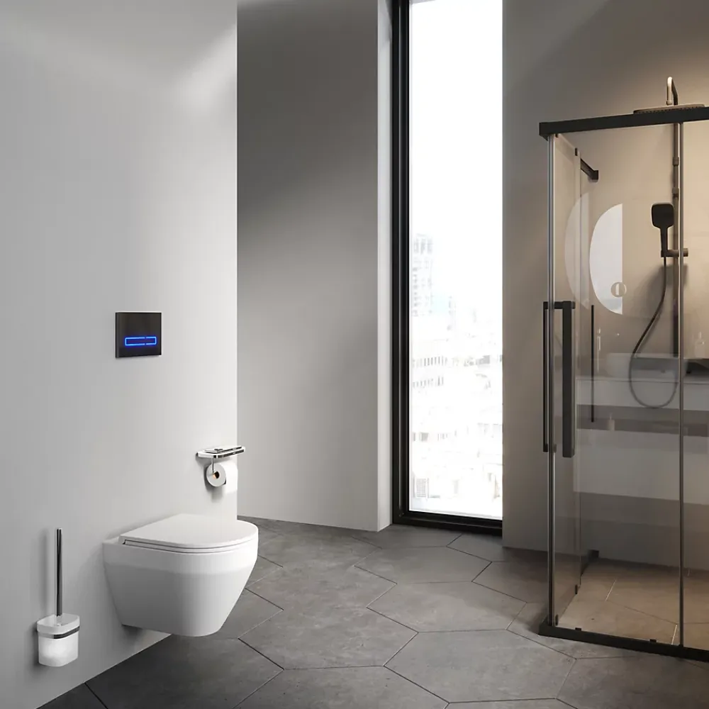 Am.Pm Europe WC suspendu céramique sans bride cuvette WC suspendu sans bord FlashClean abattant amov. frein chute softclose blanc AM.PM