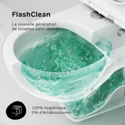 Wc Suspendu|Am.Pm Europe WC suspendu céramique sans bride cuvette WC suspendu sans bord FlashClean abattant amov. frein chute softclose blanc AM.PM Hit
