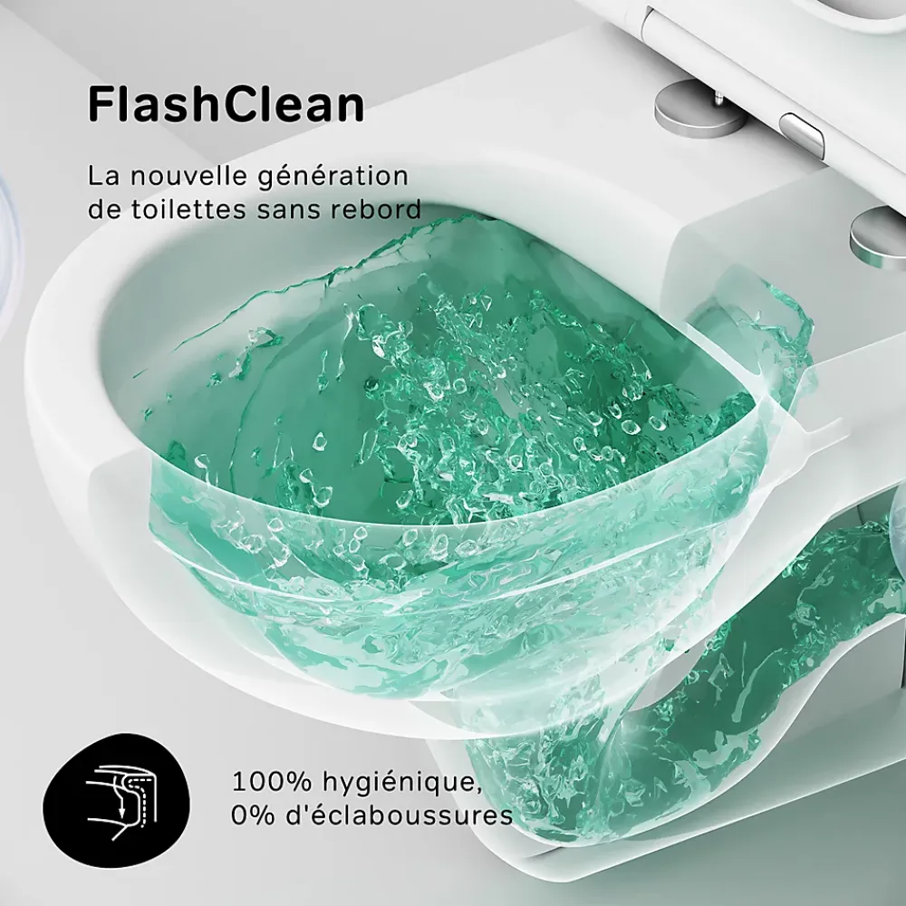Wc Suspendu|Am.Pm Europe WC suspendu céramique sans bride cuvette WC suspendu sans bord FlashClean abattant amov. frein chute softclose blanc AM.PM Hit