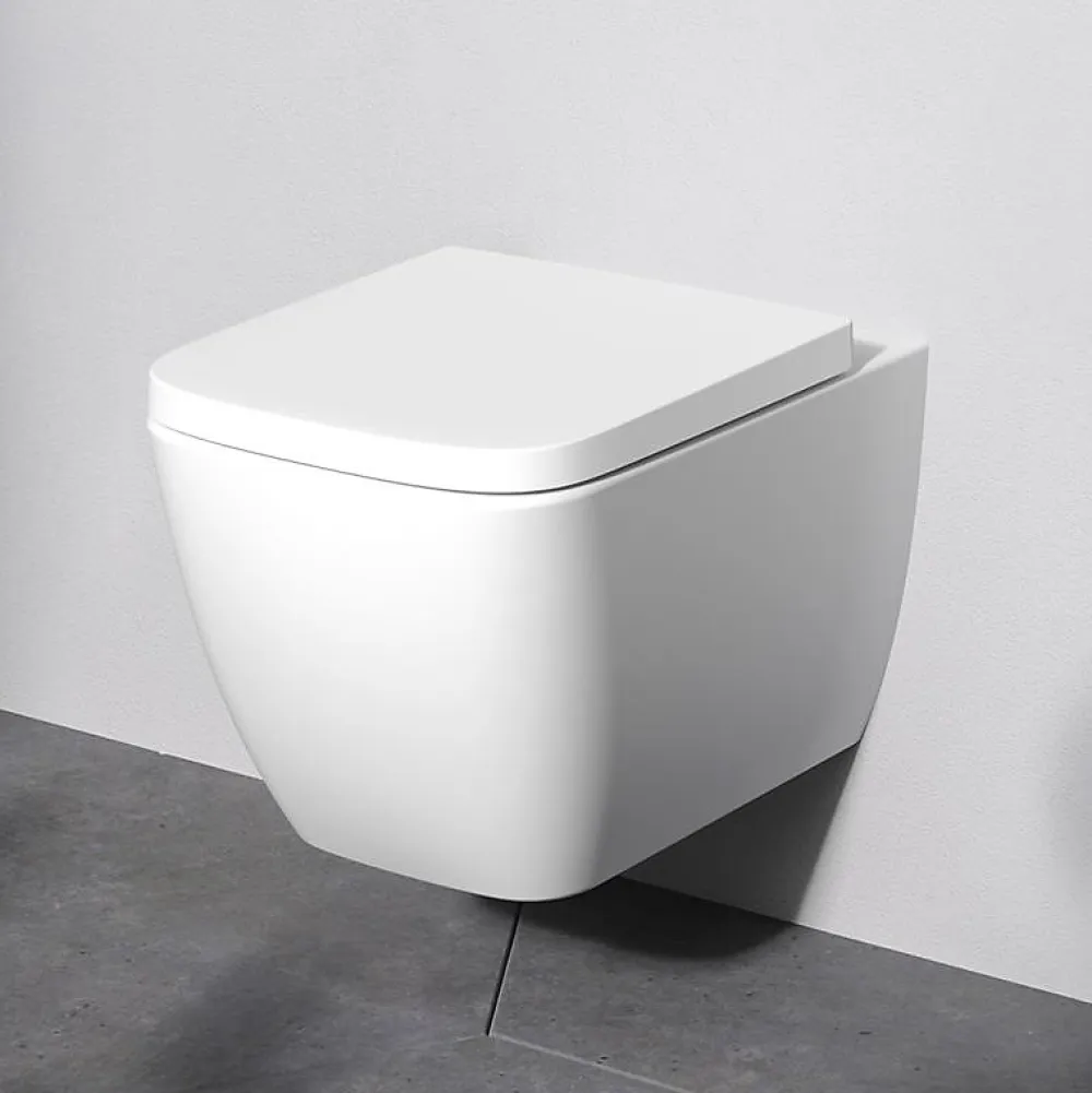 Wc Suspendu|Am.Pm Europe WC suspendu céramique sans bride cuvette WC suspendu sans bord FlashClean abattant amov. frein chute softclose, blanc AM.PM Gem
