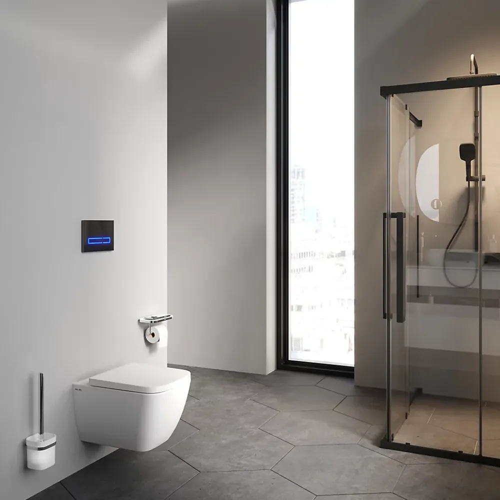 Wc Suspendu|Am.Pm Europe WC suspendu céramique sans bride cuvette WC suspendu sans bord FlashClean abattant amov. frein chute softclose, blanc AM.PM Gem