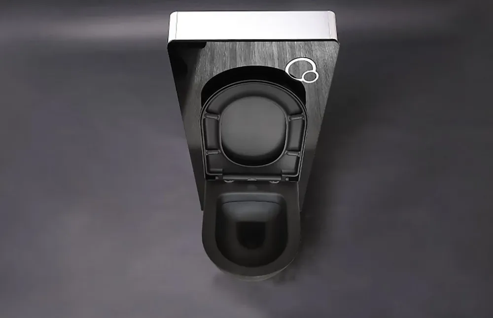 Bernstein WC suspendu noir Toilettes bâti-support pack économique - B-8030 - plaque de déclenchement Modèle 4111 satin
