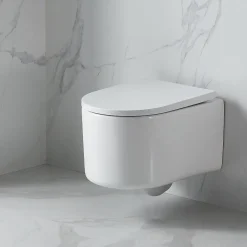 Wc Suspendu|Swiss Aqua Technologies WC suspendu sans bride et fixations invisibles, abattant frein de chute (SAT72010RREXP)