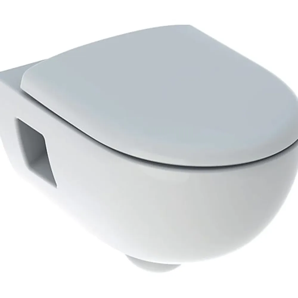 Geberit WC suspendu sans bride Renova, semi-caréné + abattant ralenti et déclipsable, Blanc