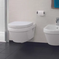 Wc Suspendu|Villeroy & Boch WC suspendu sans bride VILLEROY ET BOCH Architectura + abattant + bati support GROHE + plaque de commande blanche