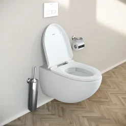 Wc Suspendu|Duravit WC suspendu, Toilettes suspendues sans rebord avec abattant fermeture en douceur - 37,2x32x57,5cm - Blanc mat - DuraVento