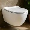 Badland WC Toilettes : cuvette blanche avec siège de toilette Slim Soft-Close