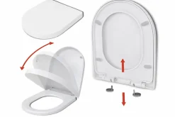 Badland WC Toilettes : cuvette blanche avec siège de toilette Slim Soft-Close