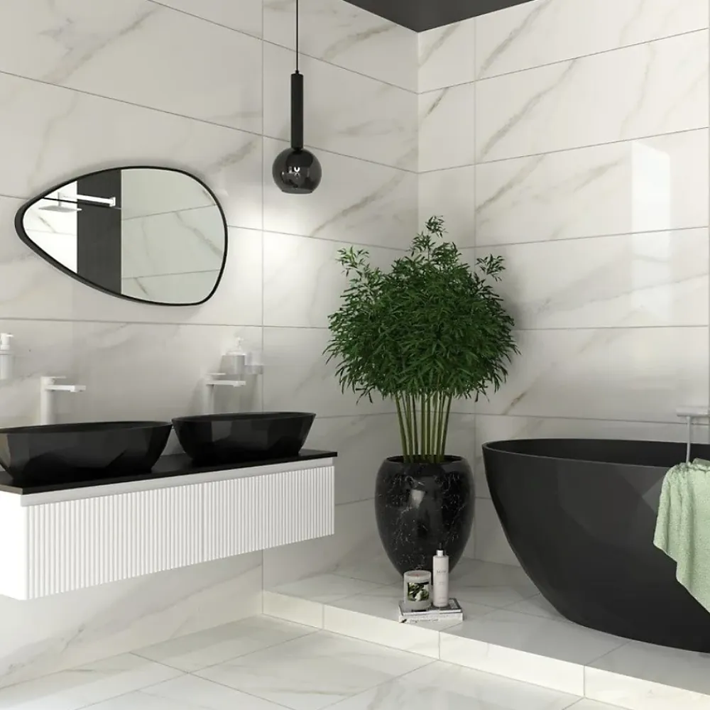 Swiss Aqua Technologies 51x80 cm Purity miroir suspendu asymétrique, cadre en aluminium, noir (SATZPURAS5180CE)
