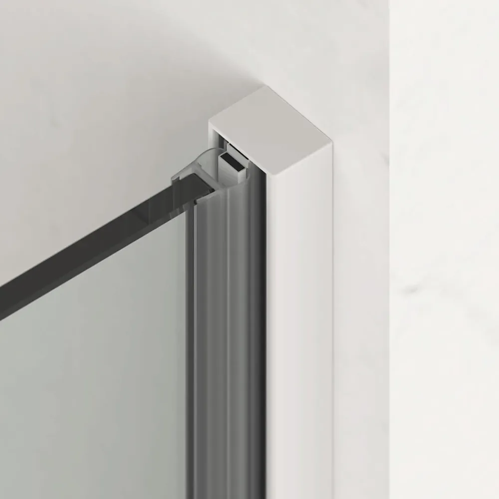 Porte De Douche|Swiss Aqua Technologies X-MOTION Porte de douche 110x200cm Coulissante, anticalcaire avec profilé blanc (SATBWIXM110NIKAB)