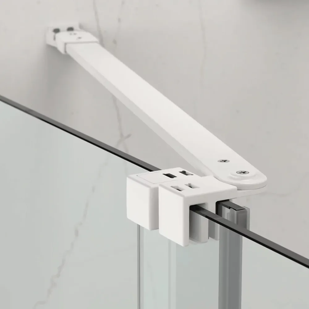 Porte De Douche|Swiss Aqua Technologies X-MOTION Porte de douche 110x200cm Coulissante, anticalcaire avec profilé blanc (SATBWIXM110NIKAB)