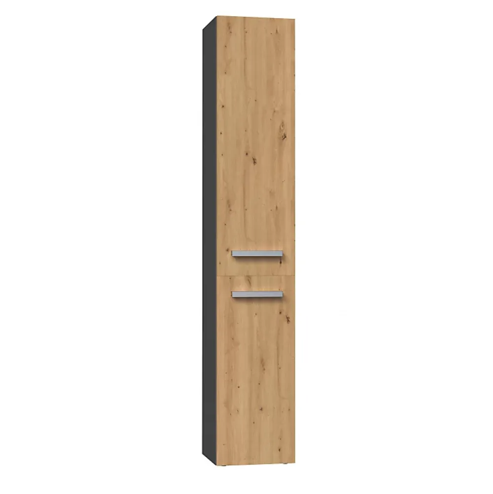 Topeshop YANA - Meuble salle de bain avec panier à linge - 31x30x174 cm - Colonne rangement SDB