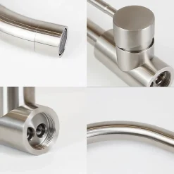 Robinet Lavabo Et Vasque|zmh Robinetterie de lavabo en acier inoxydable Mitigeur de lavabo rotatif à haute pression