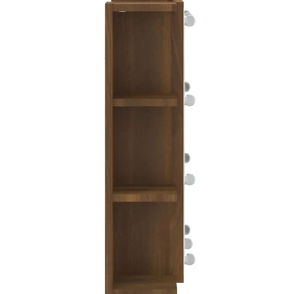 Meuble Wc|zmh Armoire à miroir avec LED Chêne marron 70x16,5x60 cm