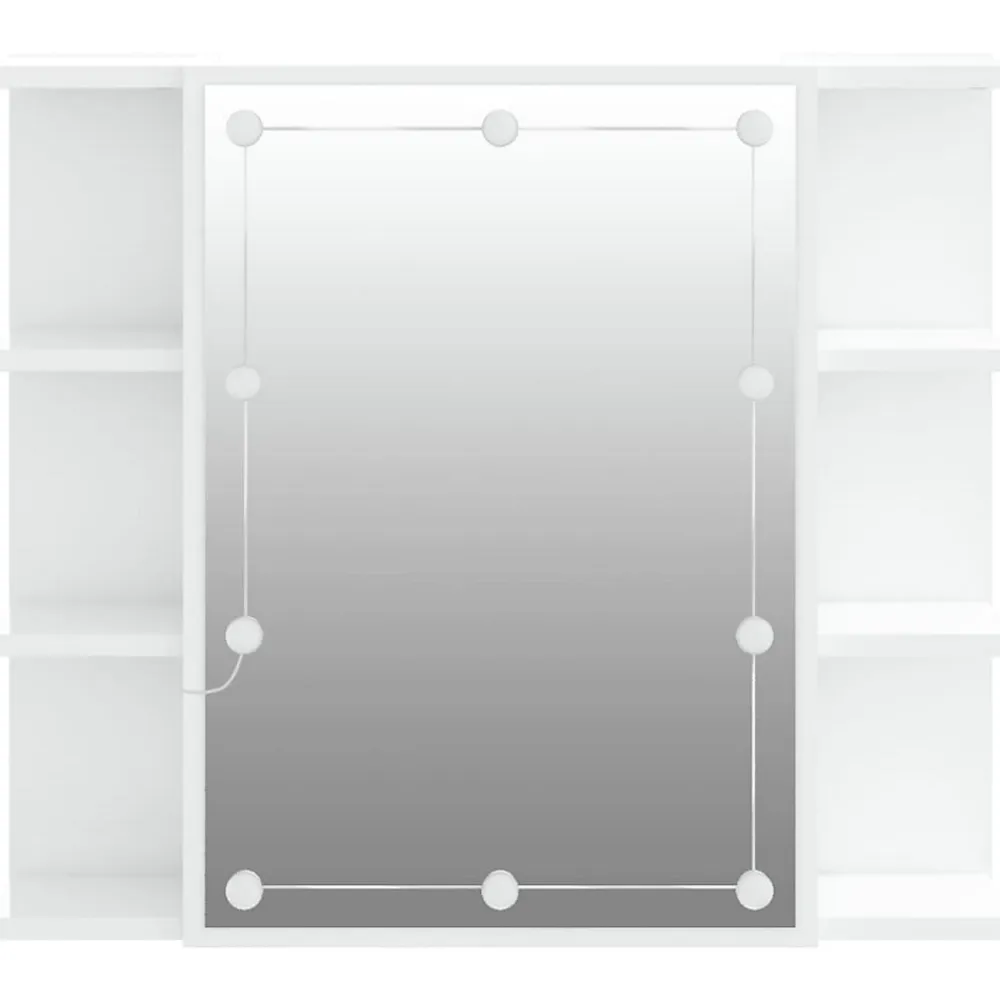 Meuble Wc|zmh Armoire à miroir avec LED Blanc brillant 70x16,5x60 cm