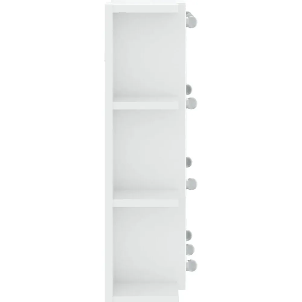 Meuble Wc|zmh Armoire à miroir avec LED Blanc brillant 70x16,5x60 cm