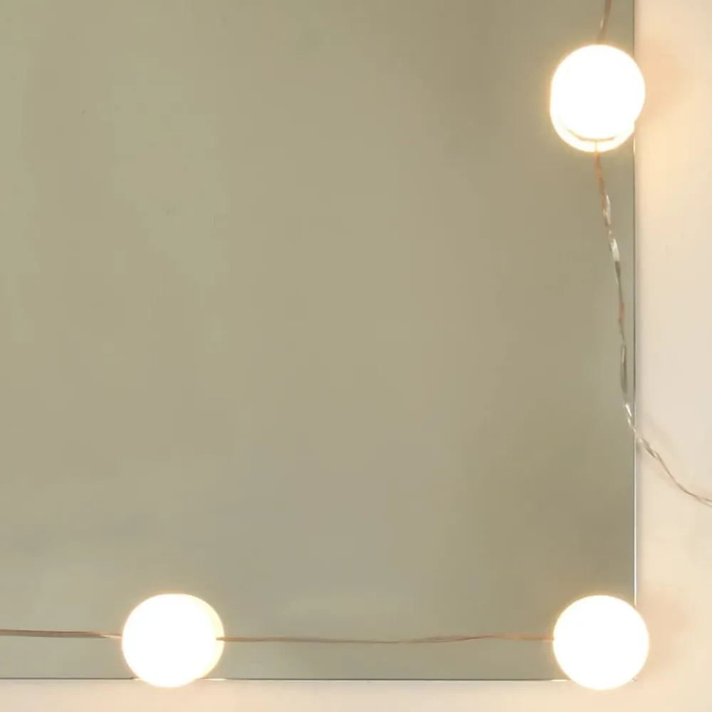 zmh Armoire à miroir avec LED Blanc brillant 90x31,5x62 cm