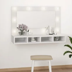zmh Armoire à miroir avec LED blanc 90x31,5x62 cm