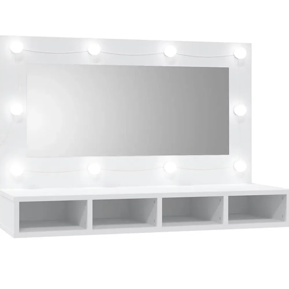 zmh Armoire à miroir avec LED blanc 90x31,5x62 cm