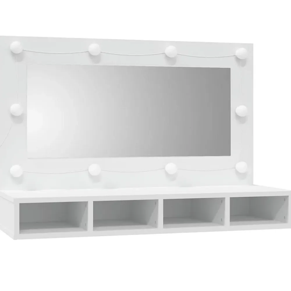 zmh Armoire à miroir avec LED blanc 90x31,5x62 cm