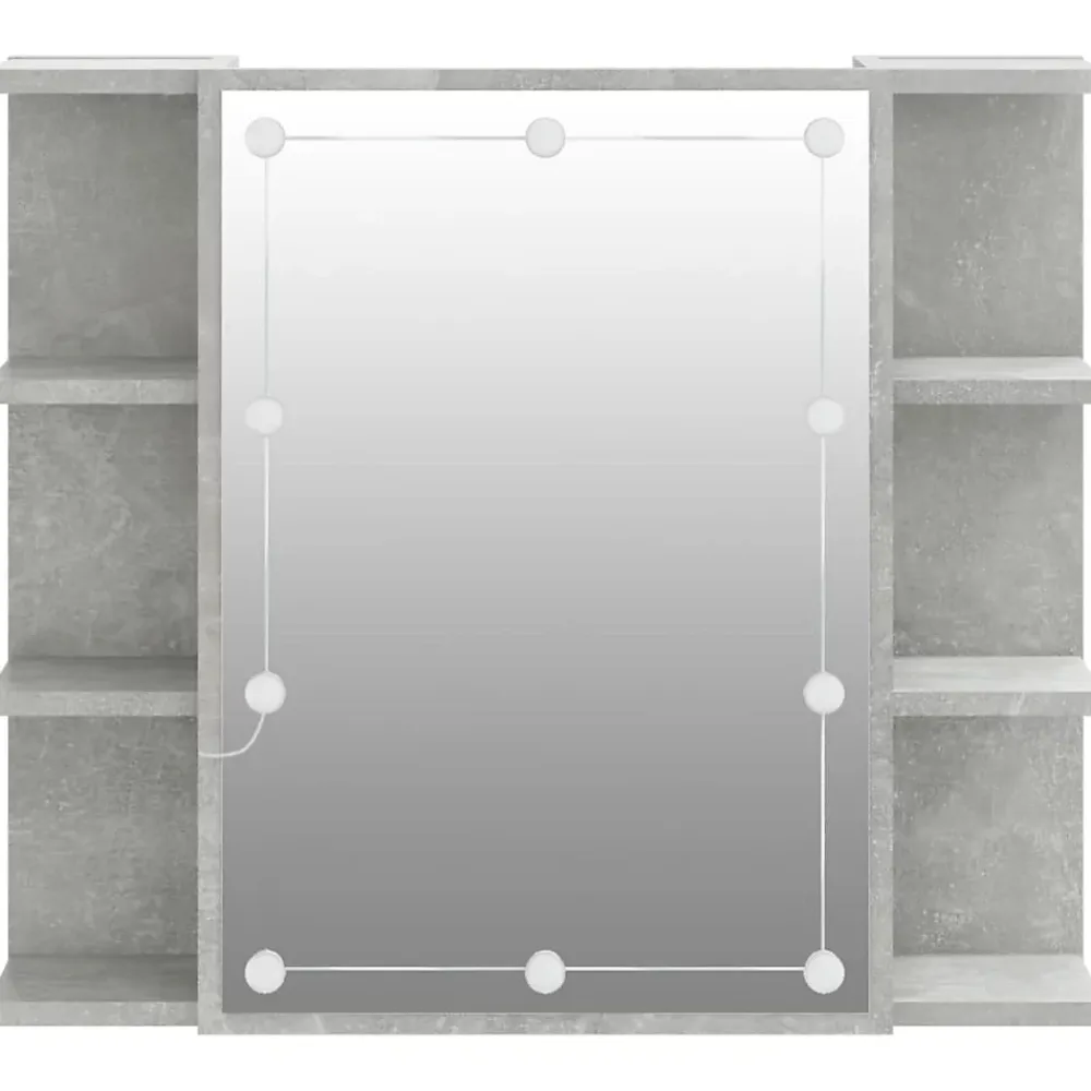zmh Armoire à miroir avec LED Gris béton 70x16,5x60 cm