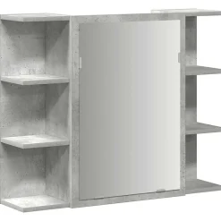 zmh Armoire à miroir de bain Gris béton 80x20,5x64 cm Aggloméré
