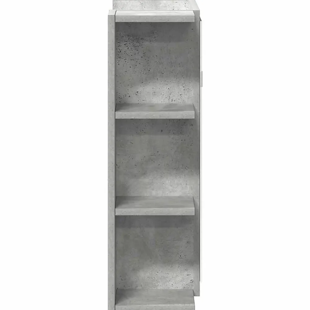 zmh Armoire à miroir de bain Gris béton 80x20,5x64 cm Aggloméré