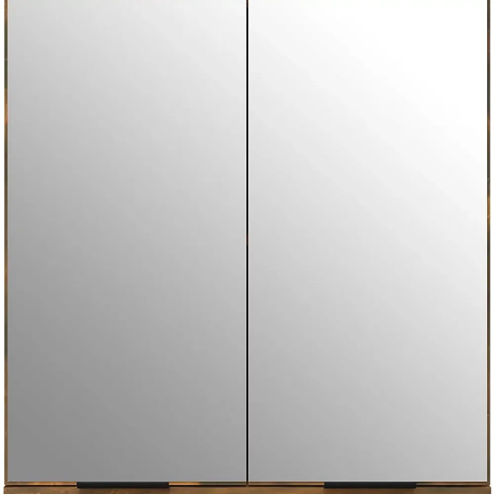 zmh Armoire à miroir de salle de bain Chêne fumé 64x20x67 cm