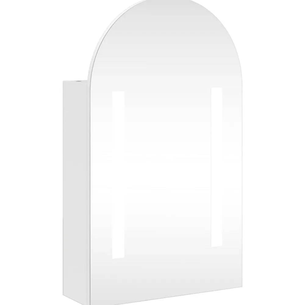 zmh Armoire de bain à miroir avec LED arquée blanc 42x13x70 cm