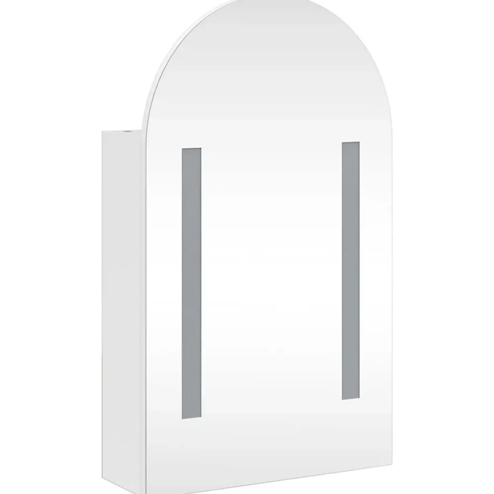 zmh Armoire de bain à miroir avec LED arquée blanc 42x13x70 cm