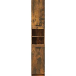 zmh Armoire de bain Chêne fumé 32x34x188,5 cm Bois d'ingénierie
