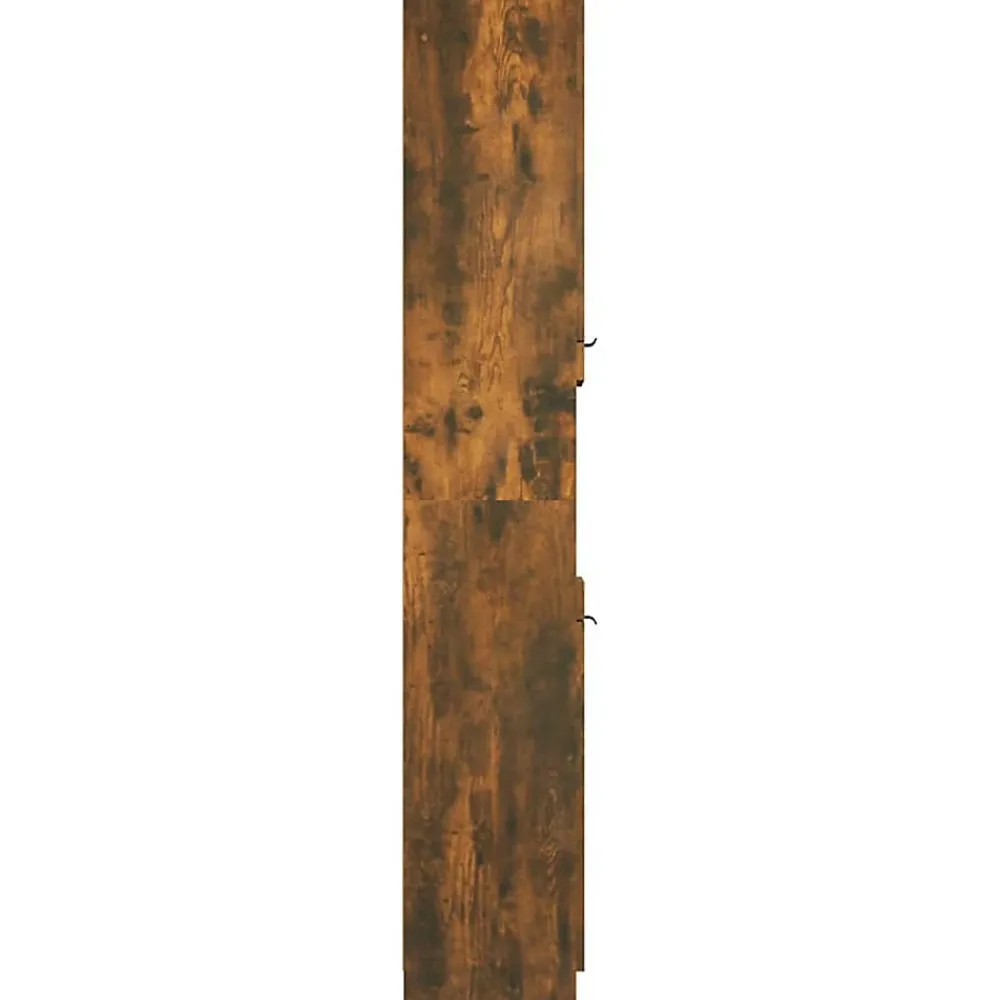zmh Armoire de bain Chêne fumé 32x34x188,5 cm Bois d'ingénierie