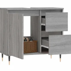 Meuble Wc|zmh Armoire de bain sonoma gris 65x33x60 cm bois d'ingénierie