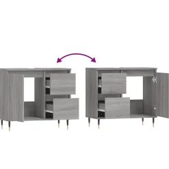 Meuble Wc|zmh Armoire de bain sonoma gris 65x33x60 cm bois d'ingénierie
