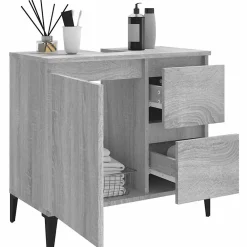 Meuble Wc|zmh Armoire de bain sonoma gris 65x33x60 cm bois d'ingénierie