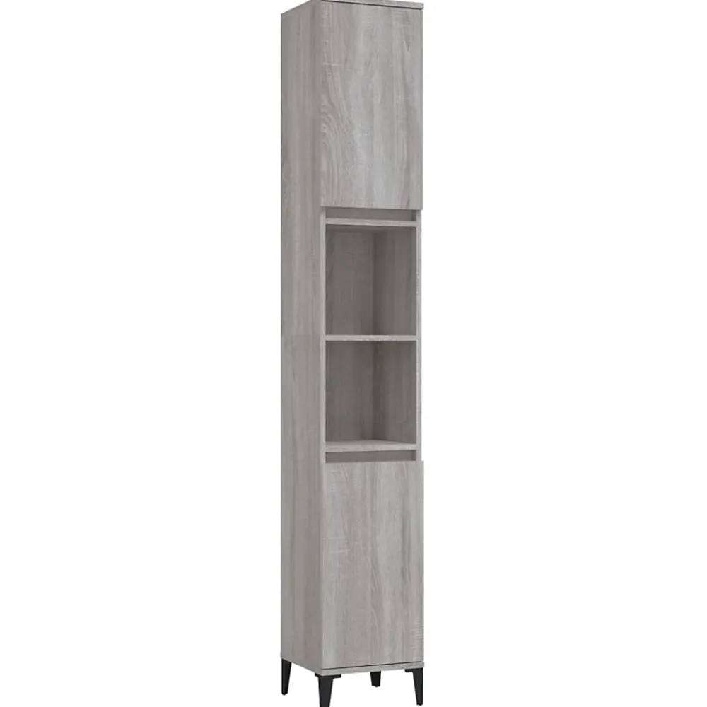Meuble Wc|zmh Armoire de bain sonoma gris 30x30x190 cm bois d'ingénierie