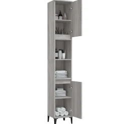 Meuble Wc|zmh Armoire de bain sonoma gris 30x30x190 cm bois d'ingénierie