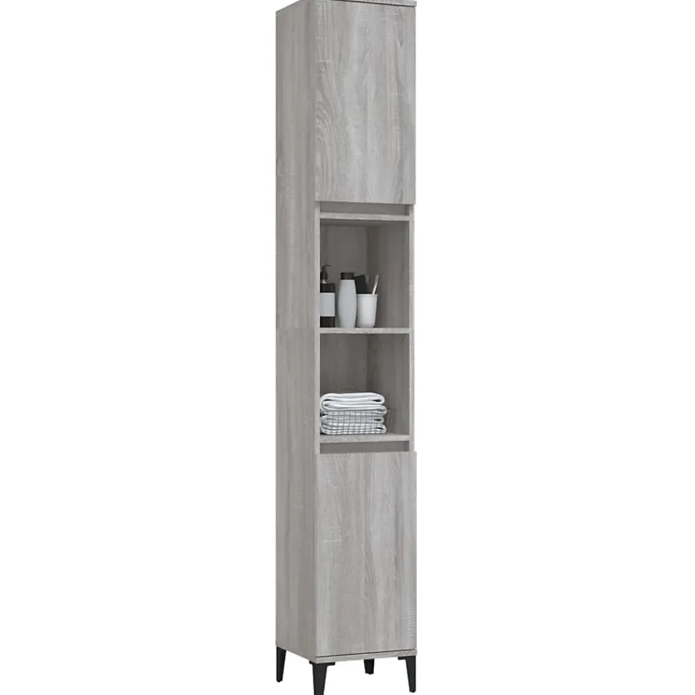 Meuble Wc|zmh Armoire de bain sonoma gris 30x30x190 cm bois d'ingénierie
