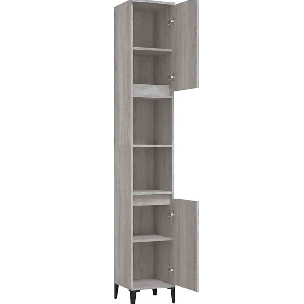 Meuble Wc|zmh Armoire de bain sonoma gris 30x30x190 cm bois d'ingénierie