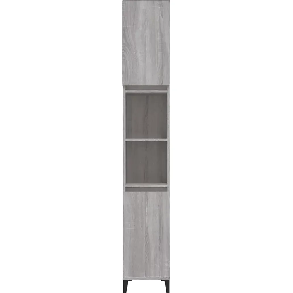 Meuble Wc|zmh Armoire de bain sonoma gris 30x30x190 cm bois d'ingénierie