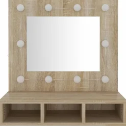 Meuble Wc|zmh Armoire de miroir avec LED Chêne sonoma 60x31,5x62 cm