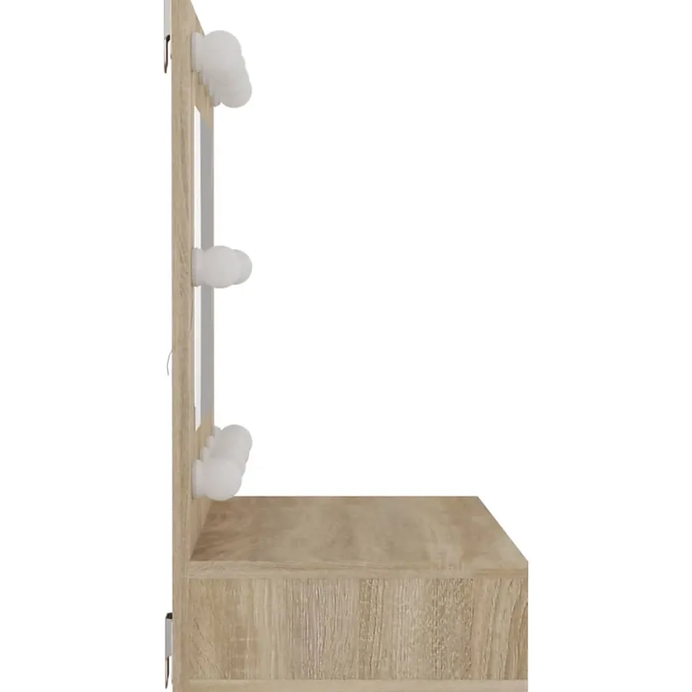 Meuble Wc|zmh Armoire de miroir avec LED Chêne sonoma 60x31,5x62 cm