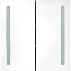 zmh Armoire de salle de bain à miroir LED noir brillant 62x14x60 cm