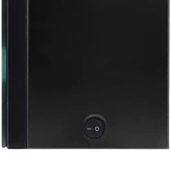 zmh Armoire de salle de bain à miroir LED noir brillant 62x14x60 cm
