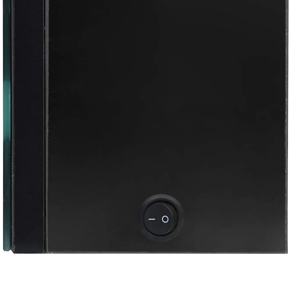 zmh Armoire de salle de bain à miroir LED noir brillant 62x14x60 cm