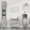zmh Armoire de salle de bain gris béton 65x33x60 cm