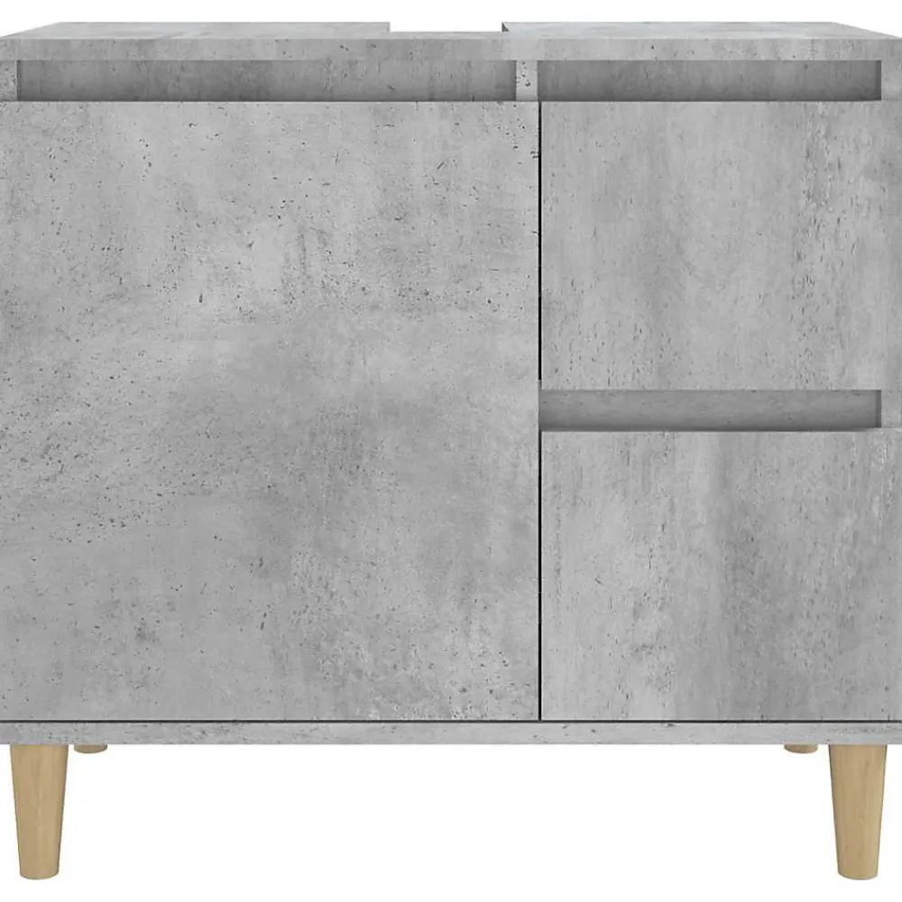 zmh Armoire de salle de bain gris béton 65x33x60 cm