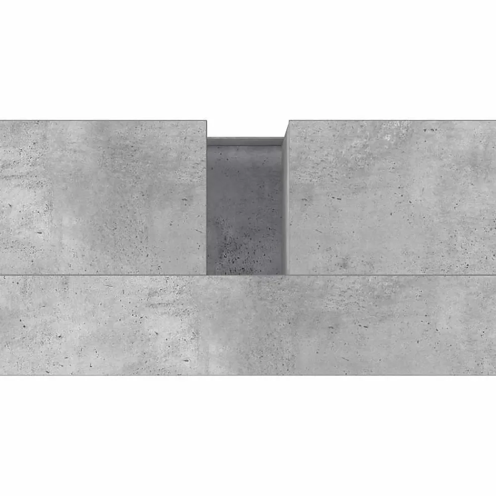 zmh Armoire de salle de bain gris béton 65x33x60 cm